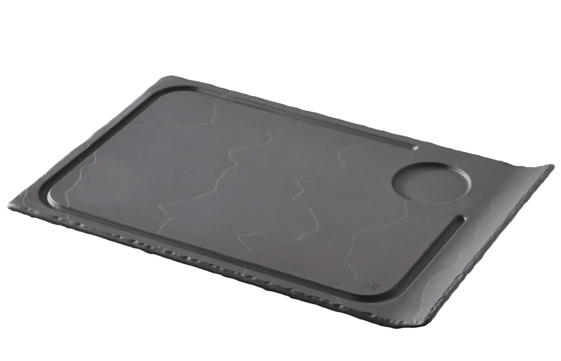 BASALT Talerz z wycięciem na kubek 33 x 22 cm czarny / REVOL
