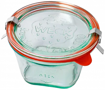 Słoik QUADRO z pokrywą, uszczelką i 2 zapinkami 290 ml op. 6 szt. / WECK
